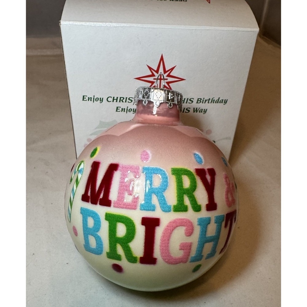 New Bronners Christmas Wonderland Merry Bright Ornament Christmas Pink